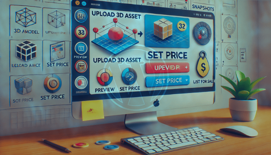 how to upload 3d assets to snapshots and sell